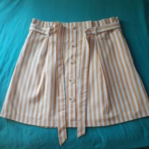 Yellow Mustard Striped Skirt (size L)